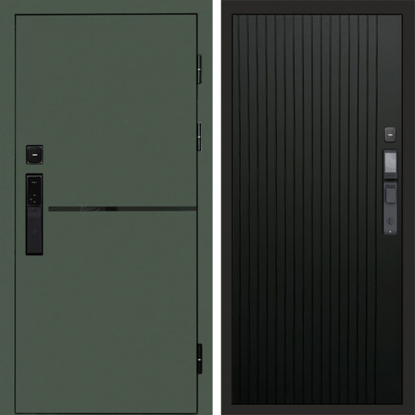 Входная дверь Termo-Door Смарт Тренд Green - Flat Черный кварц
