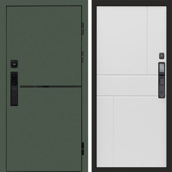 Входная дверь Termo-Door Смарт Тренд Green - Горизонт белый