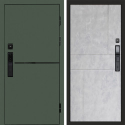 Входная дверь Termo-Door Смарт Тренд Green - Горизонт бетон светлый
