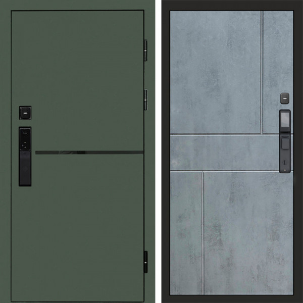 Входная дверь Termo-Door Смарт Тренд Green - Горизонт бетон темный
