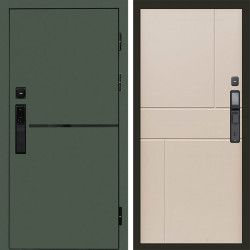 Входная дверь Termo-Door Смарт Тренд Green - Горизонт Слоновая кость