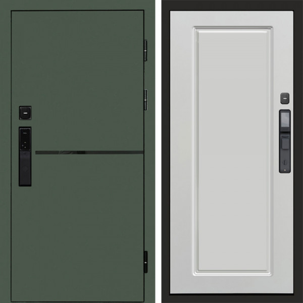 Входная дверь Termo-Door Смарт Тренд Green - Гранд Белый софт