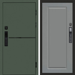 Входная дверь Termo-Door Смарт Тренд Green - Гранд Grey софт