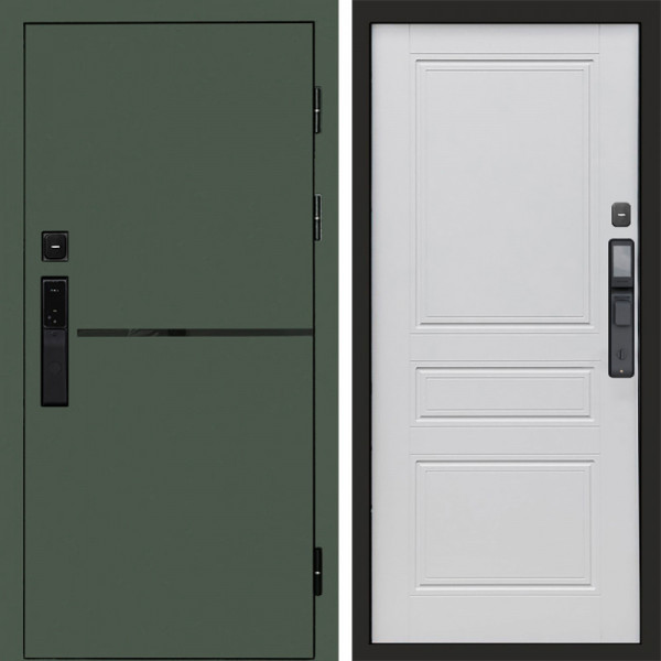 Входная дверь Termo-Door Смарт Тренд Green - Классика белое дерево