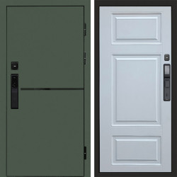 Входная дверь Termo-Door Смарт Тренд Green - Лион Белый софт