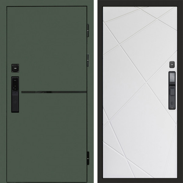 Входная дверь Termo-Door Смарт Тренд Green - Лучи белый
