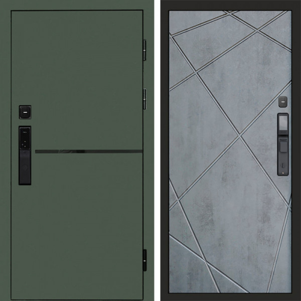 Входная дверь Termo-Door Смарт Тренд Green - Лучи бетон темный