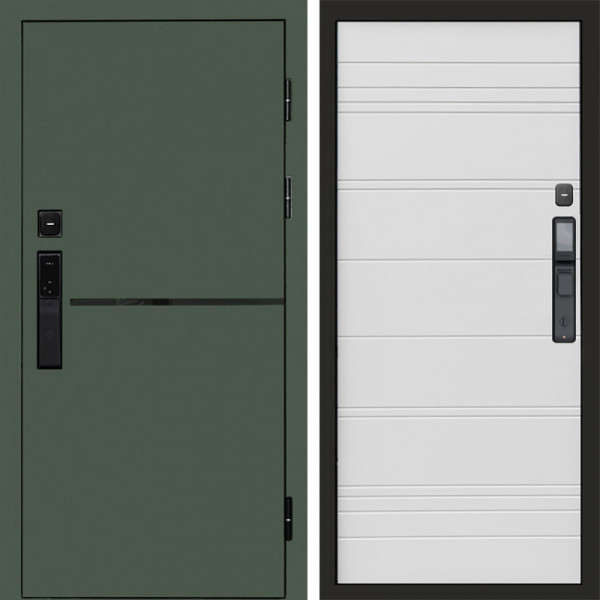 Входная дверь Termo-Door Смарт Тренд Green - Лучи White line