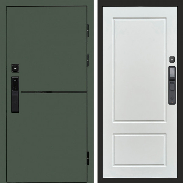 Входная дверь Termo-Door Смарт Тренд Green - Марсель Белый софт