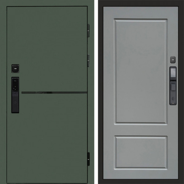 Входная дверь Termo-Door Смарт Тренд Green - Марсель Grey софт