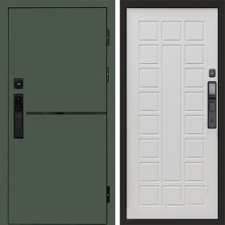 Входная дверь Termo-Door Смарт Тренд Green - Престиж белое дерево