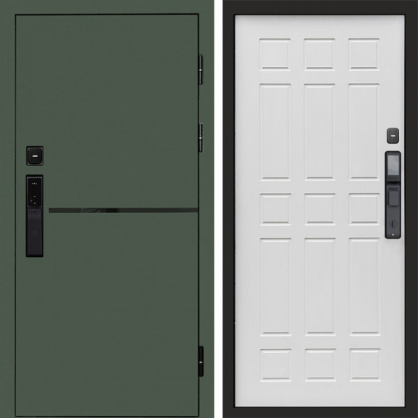 Входная дверь Termo-Door Смарт Тренд Green - Спарта белое дерево