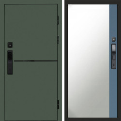 Входная дверь Termo-Door Смарт Тренд Green - Зеркало Фацет Grey софт