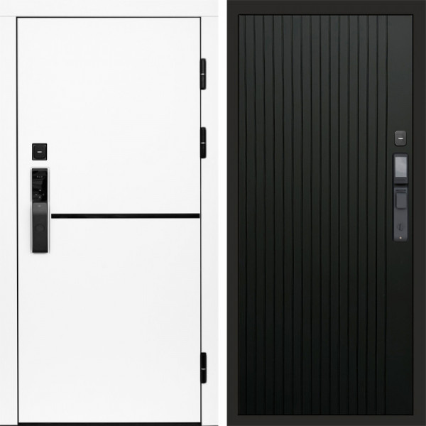 Входная дверь Termo-Door Смарт Тренд White - Flat Черный кварц