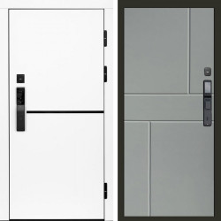 Входная дверь Termo-Door Смарт Тренд White - Горизонт Grey софт