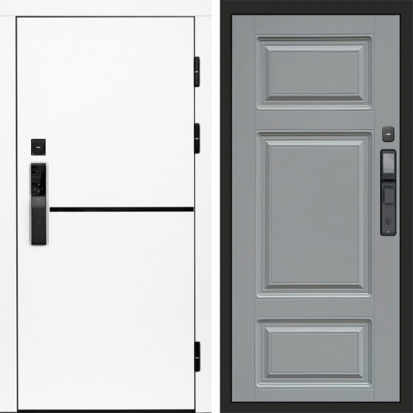 Входная дверь Termo-Door Смарт Тренд White - Лион Grey софт