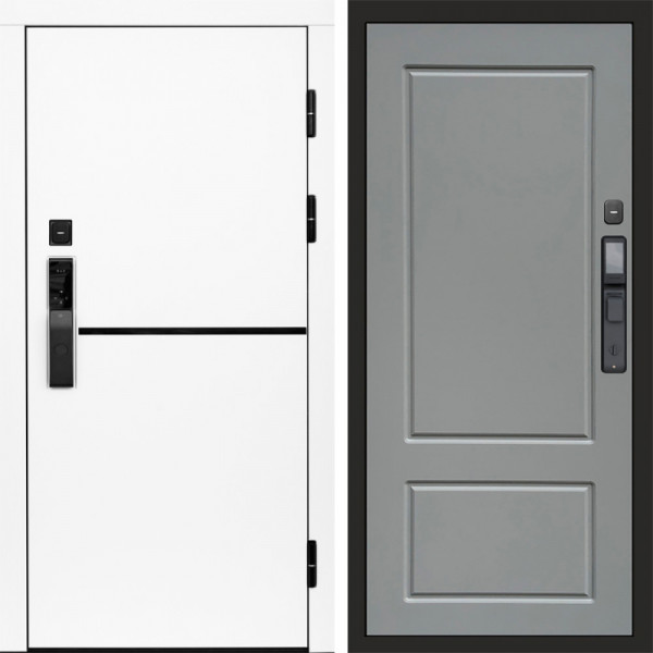 Входная дверь Termo-Door Смарт Тренд White - Марсель Grey софт