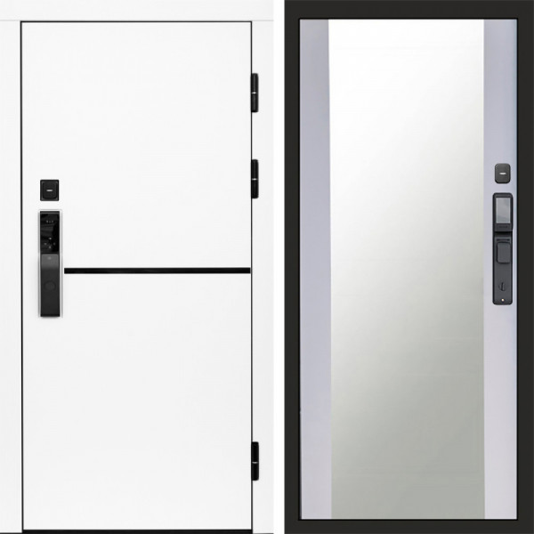 Входная дверь Termo-Door Смарт Тренд White - Зеркало белый софт