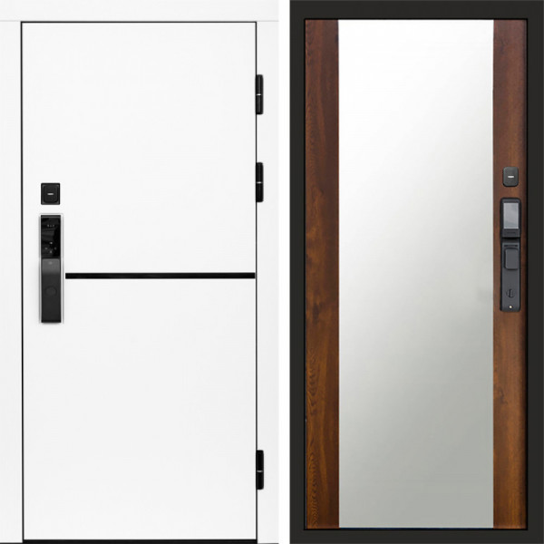 Входная дверь Termo-Door Смарт Тренд White - Зеркало дуб