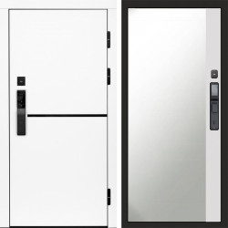 Входная дверь Termo-Door Смарт Тренд White - Зеркало Фацет Белый софт