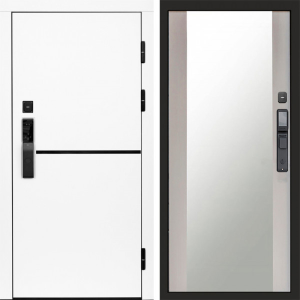 Входная дверь Termo-Door Смарт Тренд White - Зеркало лиственница