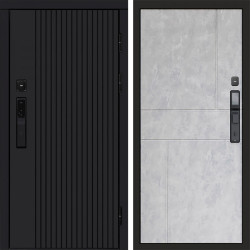 Входная дверь Termo-Door Смарт Твист Black - Горизонт бетон светлый
