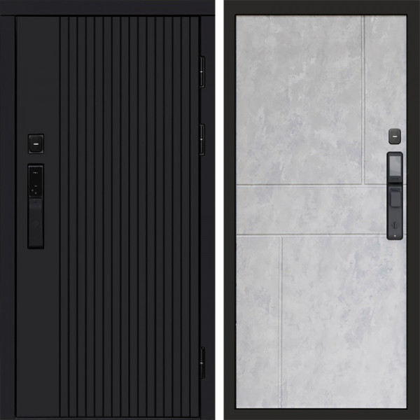 Входная дверь Termo-Door Смарт Твист Black - Горизонт бетон светлый