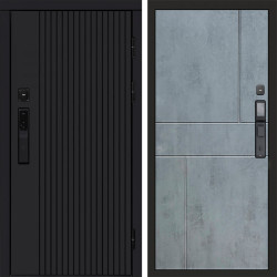 Входная дверь Termo-Door Смарт Твист Black - Горизонт бетон темный
