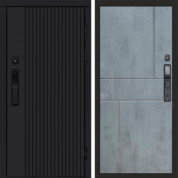 Входная дверь Termo-Door Смарт Твист Black - Горизонт бетон темный