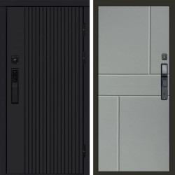 Входная дверь Termo-Door Смарт Твист Black - Горизонт Grey софт