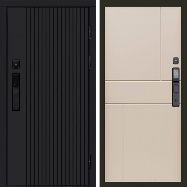 Входная дверь Termo-Door Смарт Твист Black - Горизонт Слоновая кость