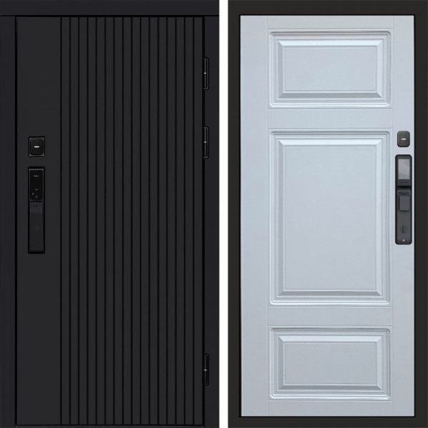 Входная дверь Termo-Door Смарт Твист Black - Лион Белый софт