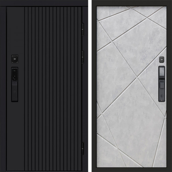 Входная дверь Termo-Door Смарт Твист Black - Лучи бетон светлый