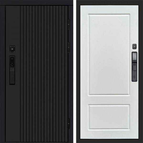 Входная дверь Termo-Door Смарт Твист Black - Марсель Белый софт