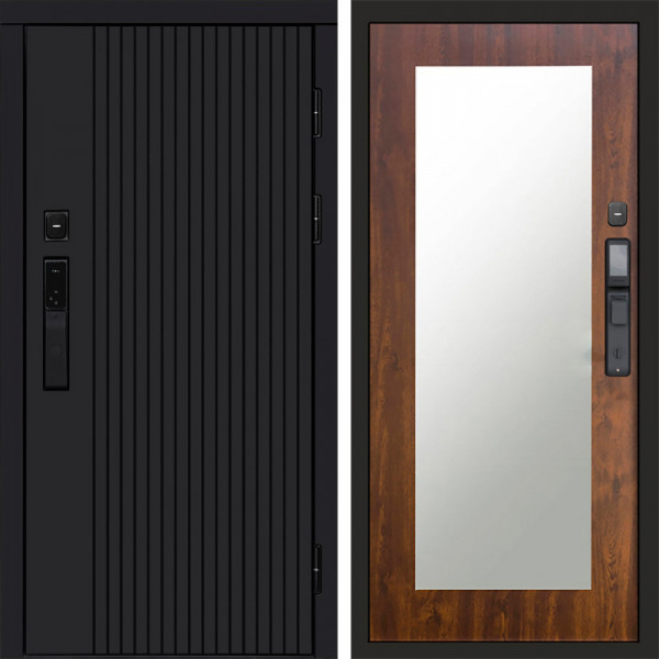 Входная дверь Termo-Door Смарт Твист Black - Зеркало Триумф дуб