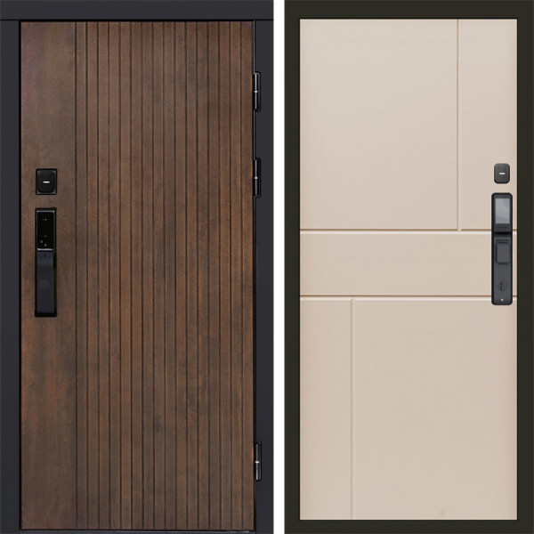 Входная дверь Termo-Door Смарт Твист Ультра - Горизонт Слоновая кость