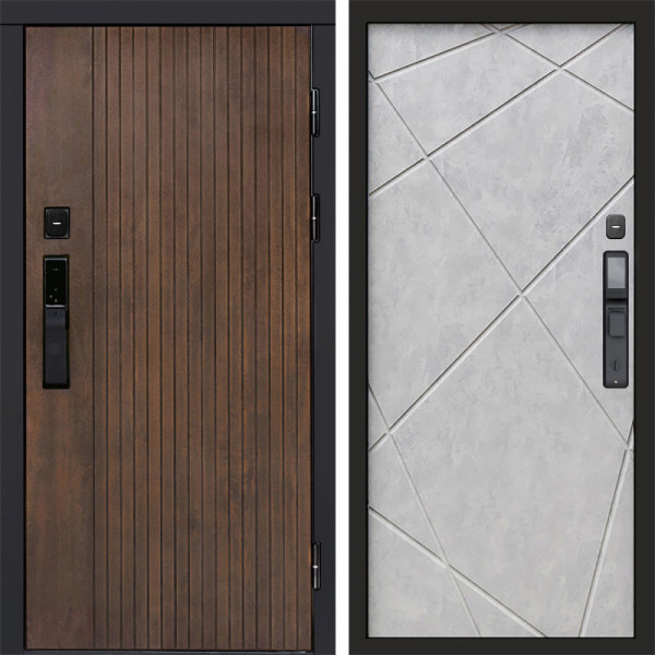 Входная дверь Termo-Door Смарт Твист Ультра - Лучи бетон светлый