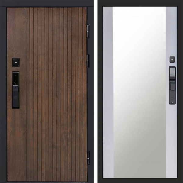 Входная дверь Termo-Door Смарт Твист Ультра - Зеркало белый софт