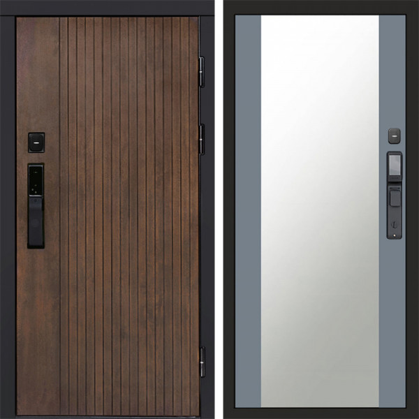 Входная дверь Termo-Door Смарт Твист Ультра - Зеркало Grey Софт