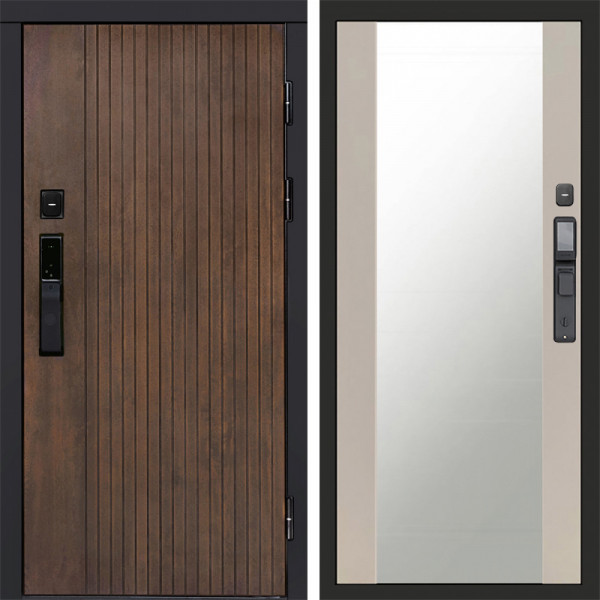 Входная дверь Termo-Door Смарт Твист Ультра - Зеркало Слоновая кость