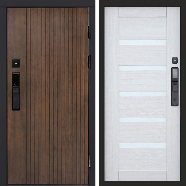 Входная дверь Termo-Door Смарт Твист Ультра - Зеркало Триумф Царга лиственница 4500 / 5500