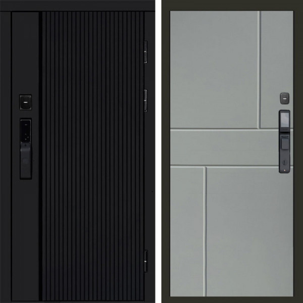 Входная дверь Termo-Door Смарт Урбан Black - Горизонт Grey софт