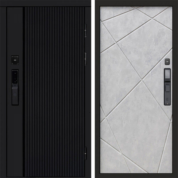 Входная дверь Termo-Door Смарт Урбан Black - Лучи бетон светлый