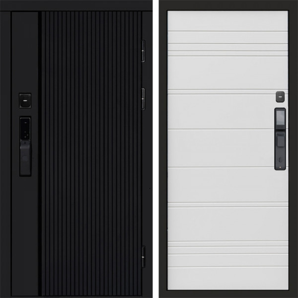 Входная дверь Termo-Door Смарт Урбан Black - Лучи White line