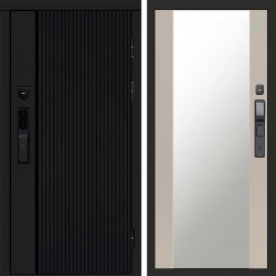 Входная дверь Termo-Door Смарт Урбан Black - Зеркало Слоновая кость