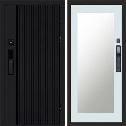 Входная дверь Termo-Door Смарт Урбан Black - Зеркало Триумф Белый софт