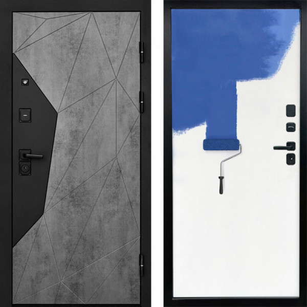Входная дверь Termo-Door Авангард Бетон - Гладкая Панель Под Покраску Под покраску (грунт)