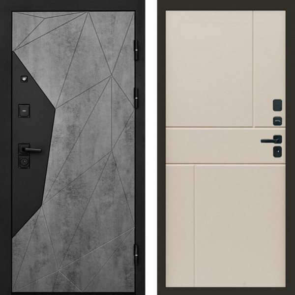 Входная дверь Termo-Door Авангард Бетон - Горизонт Слоновая кость
