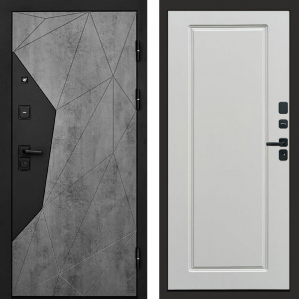Входная дверь Termo-Door Авангард Бетон - Гранд Белый софт