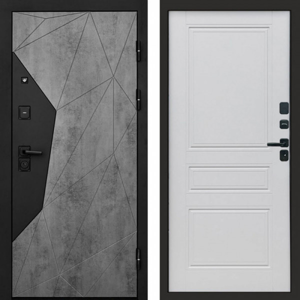 Входная дверь Termo-Door Авангард Бетон - Классика белый матовый
